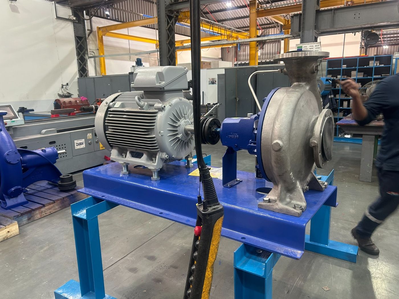 Pump set on the test floor before dispatch